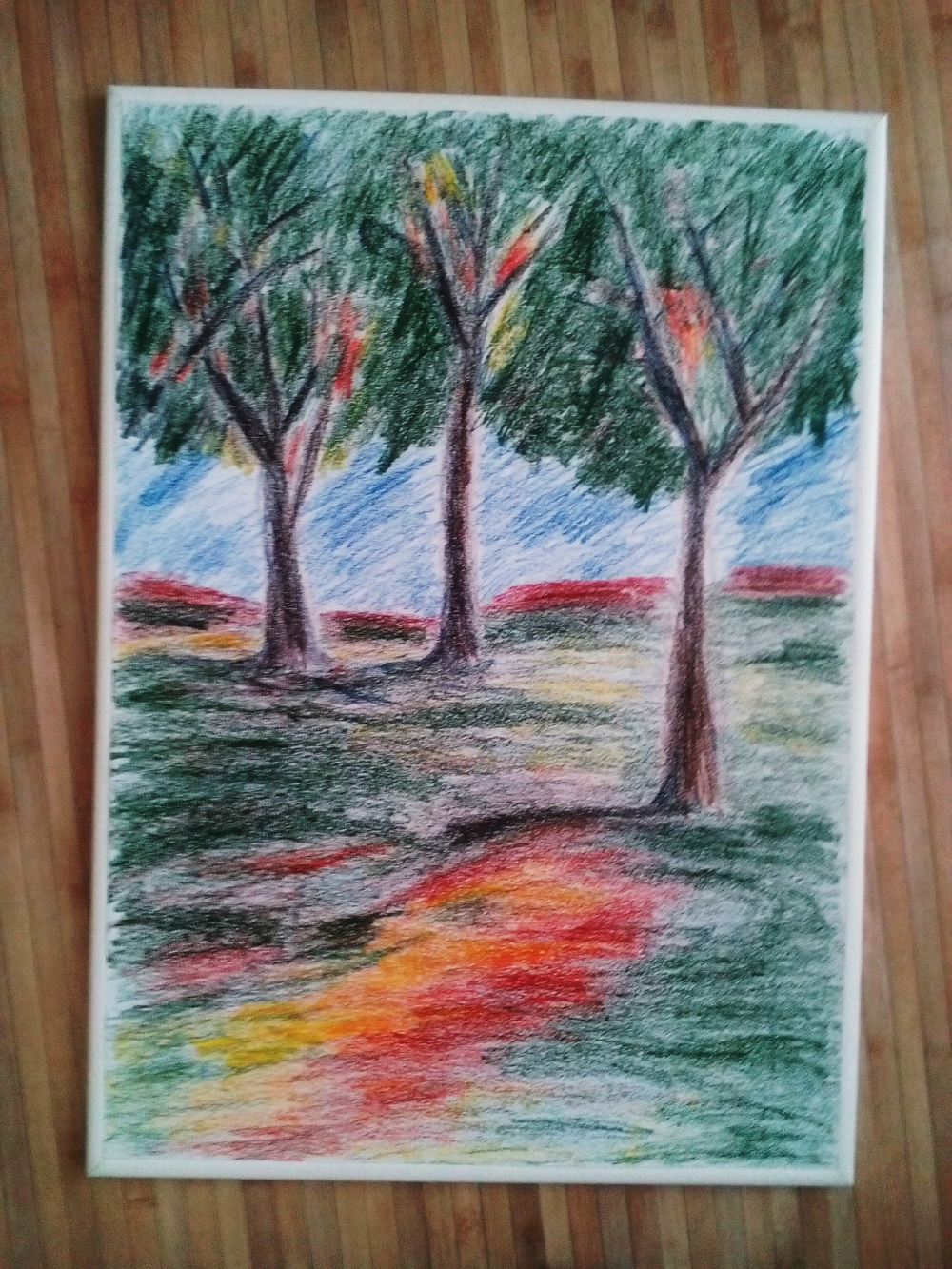 Originální obraz, Zlín, zátiší stromů